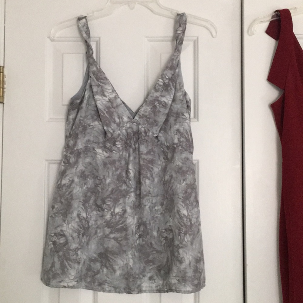 Flattering blue-gray abstract top